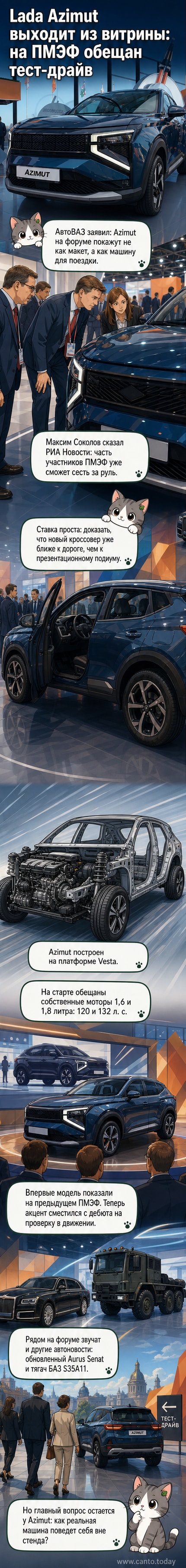 Изображение нового кроссовера Lada Azimut на фоне стенда АвтоВАЗа в рамках Петербургского экономического форума