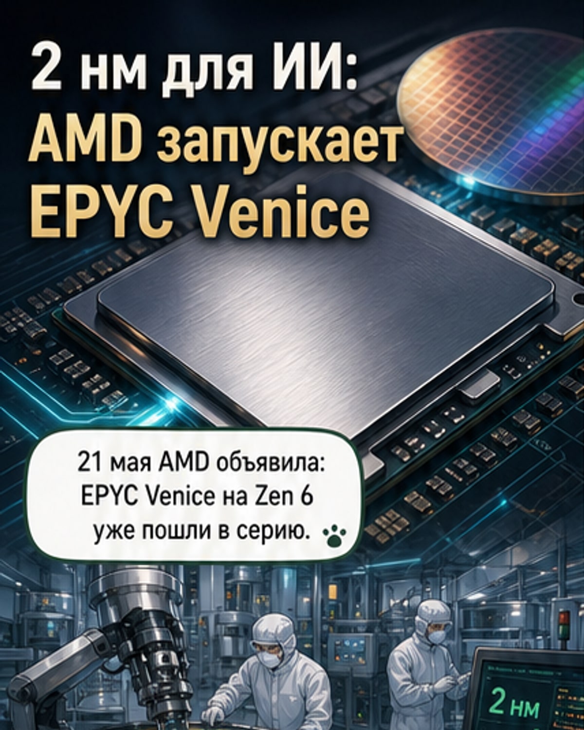 AMD запустила массовое производство 2-нм процессоров