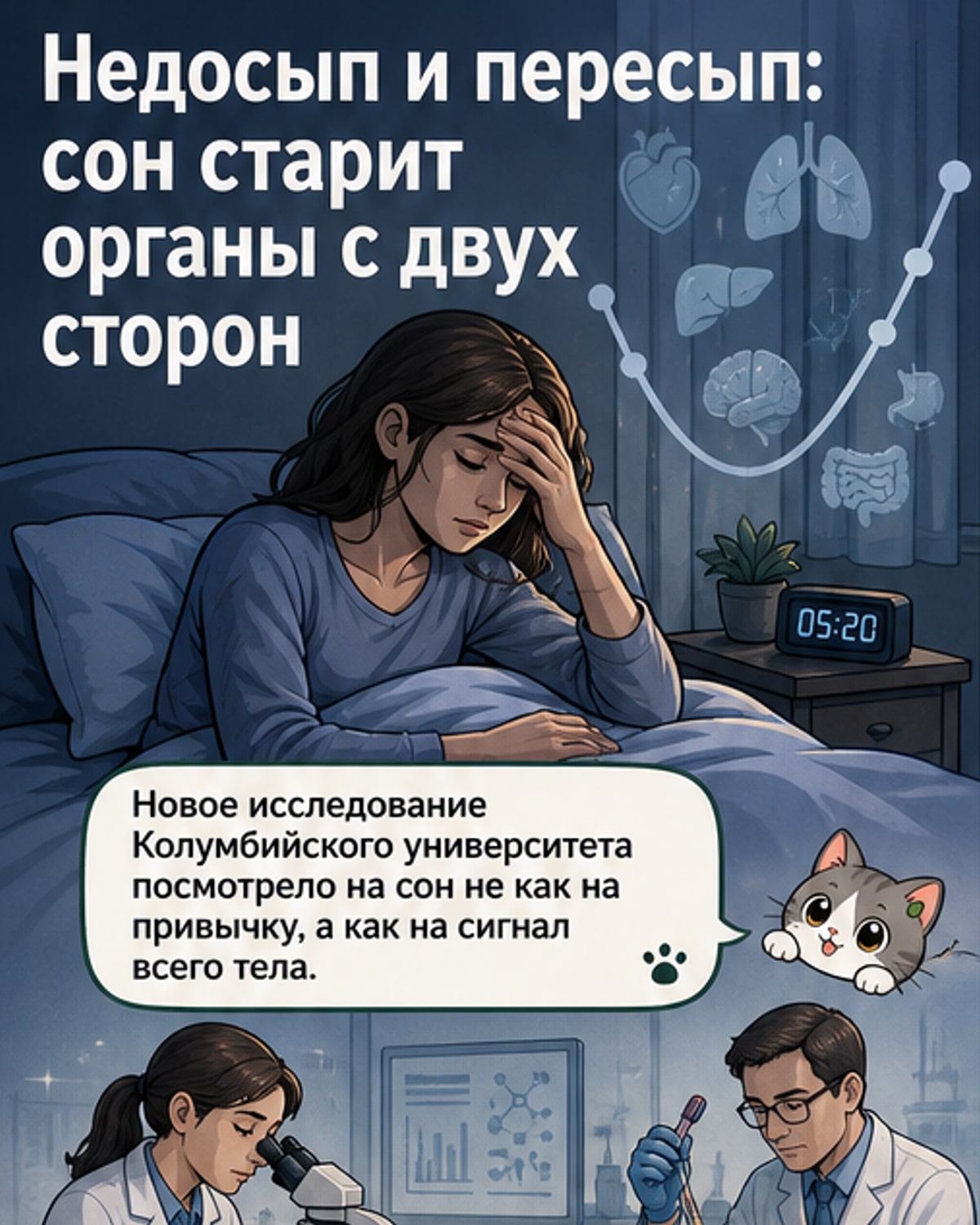 Сон вне нормы ускоряет старение органов