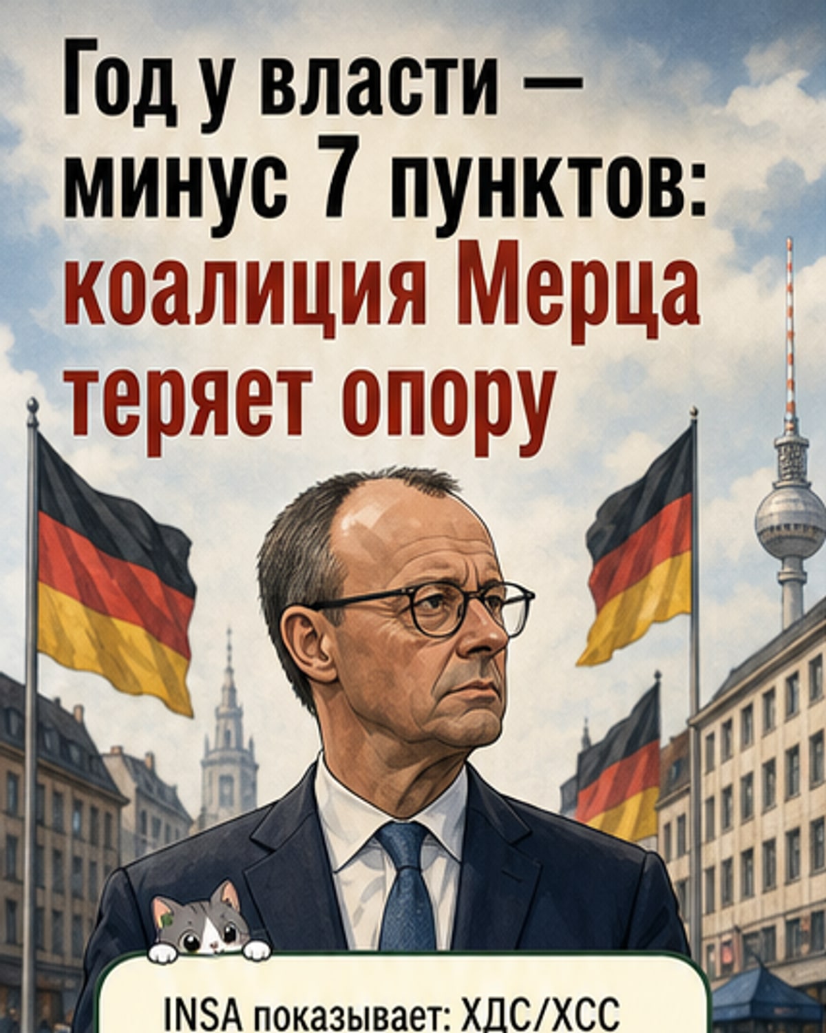 Поддержка правящей коалиции Германии упала