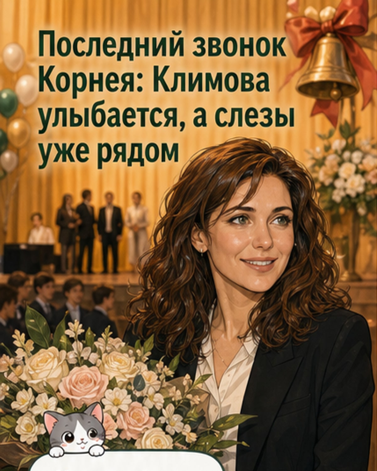 Екатерина Климова на последнем звонке сына