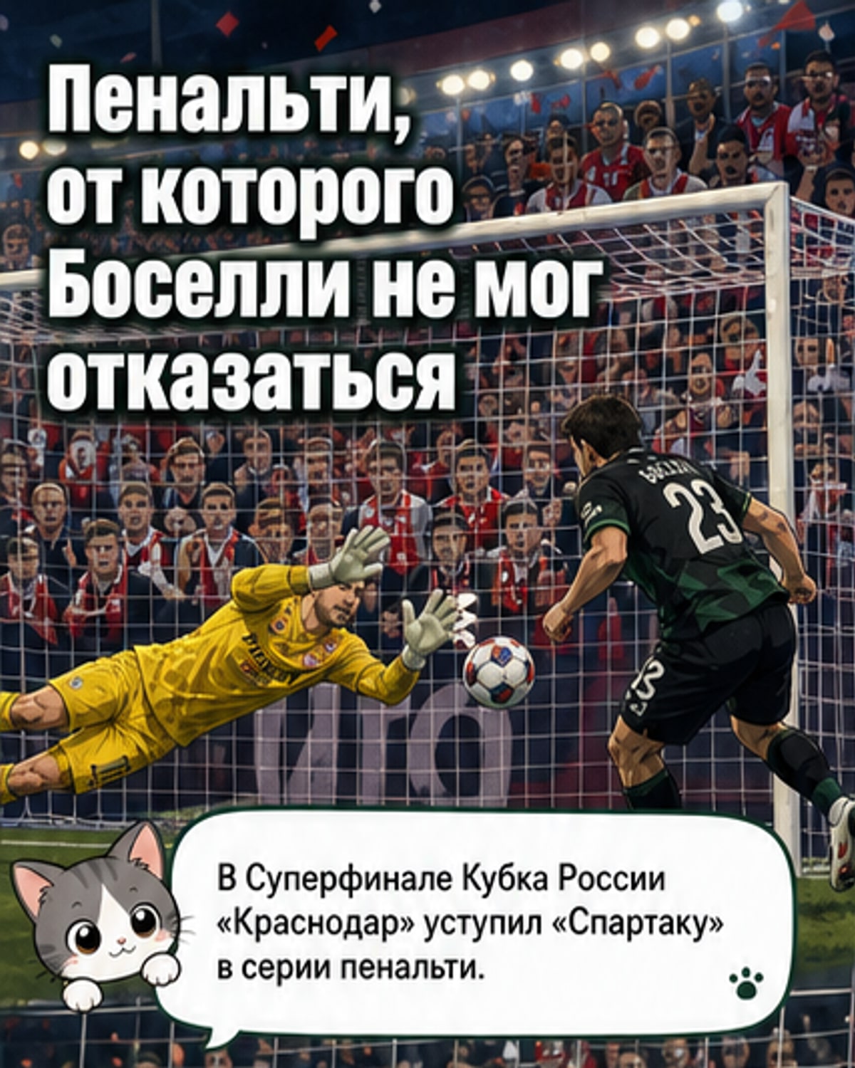 Боселли не мог отказаться бить пенальти