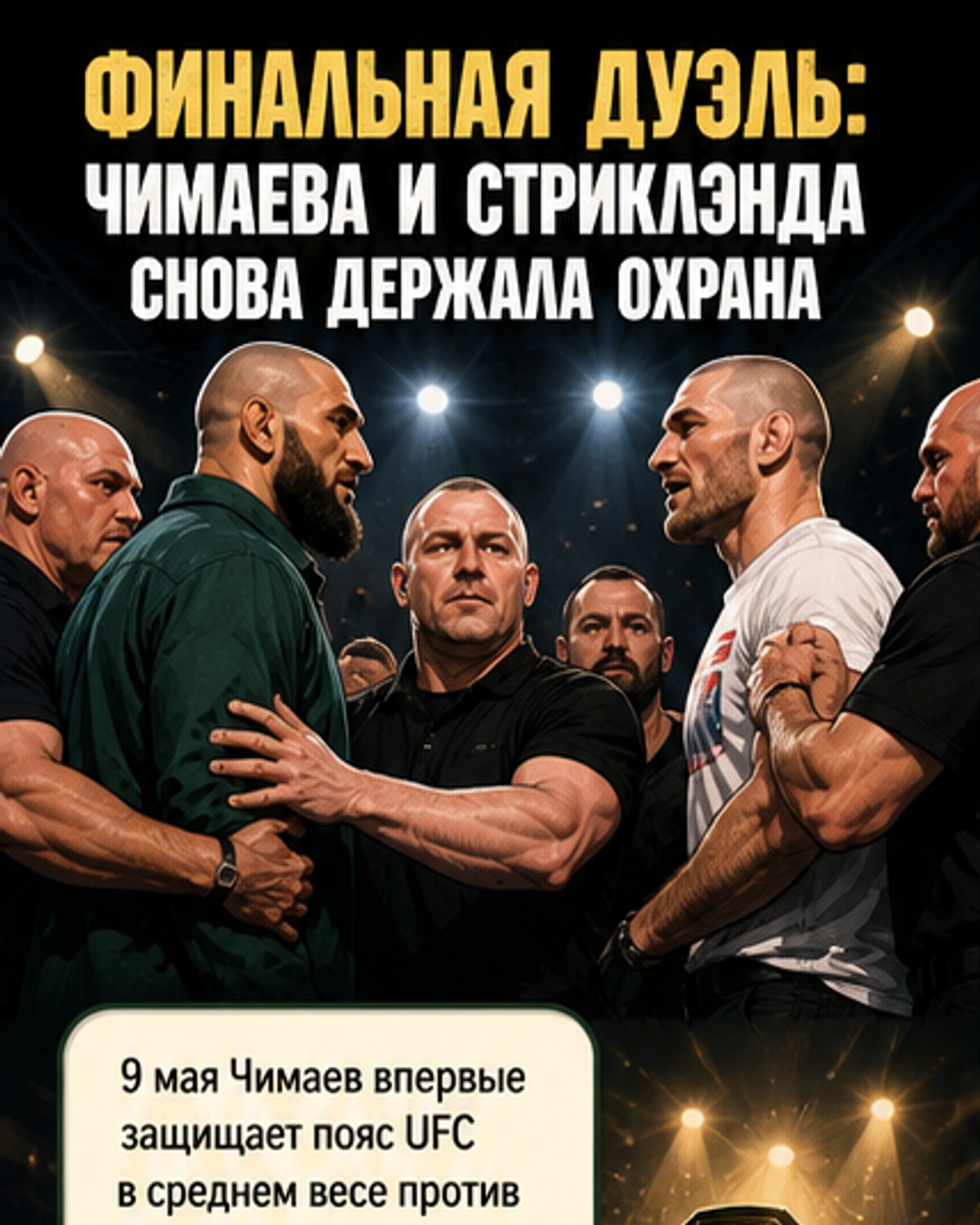 Охрана сдерживала бойцов перед боем