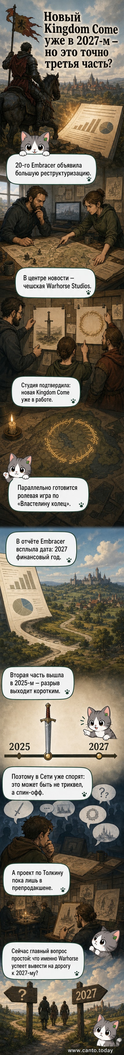 Иллюстрация: средневековый воин в доспехах стоит на фоне замка, рядом — логотип Kingdom Come: Deliverance и надпись «2027»