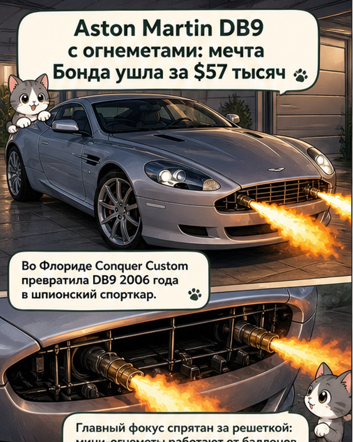 Aston Martin превратили в авто из «бондианы»
