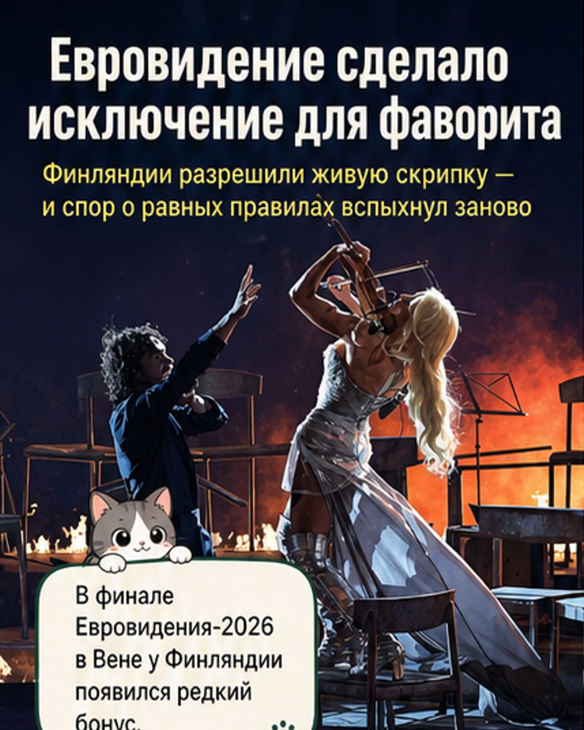 Финляндия сыграла на скрипке вживую на Евровидении