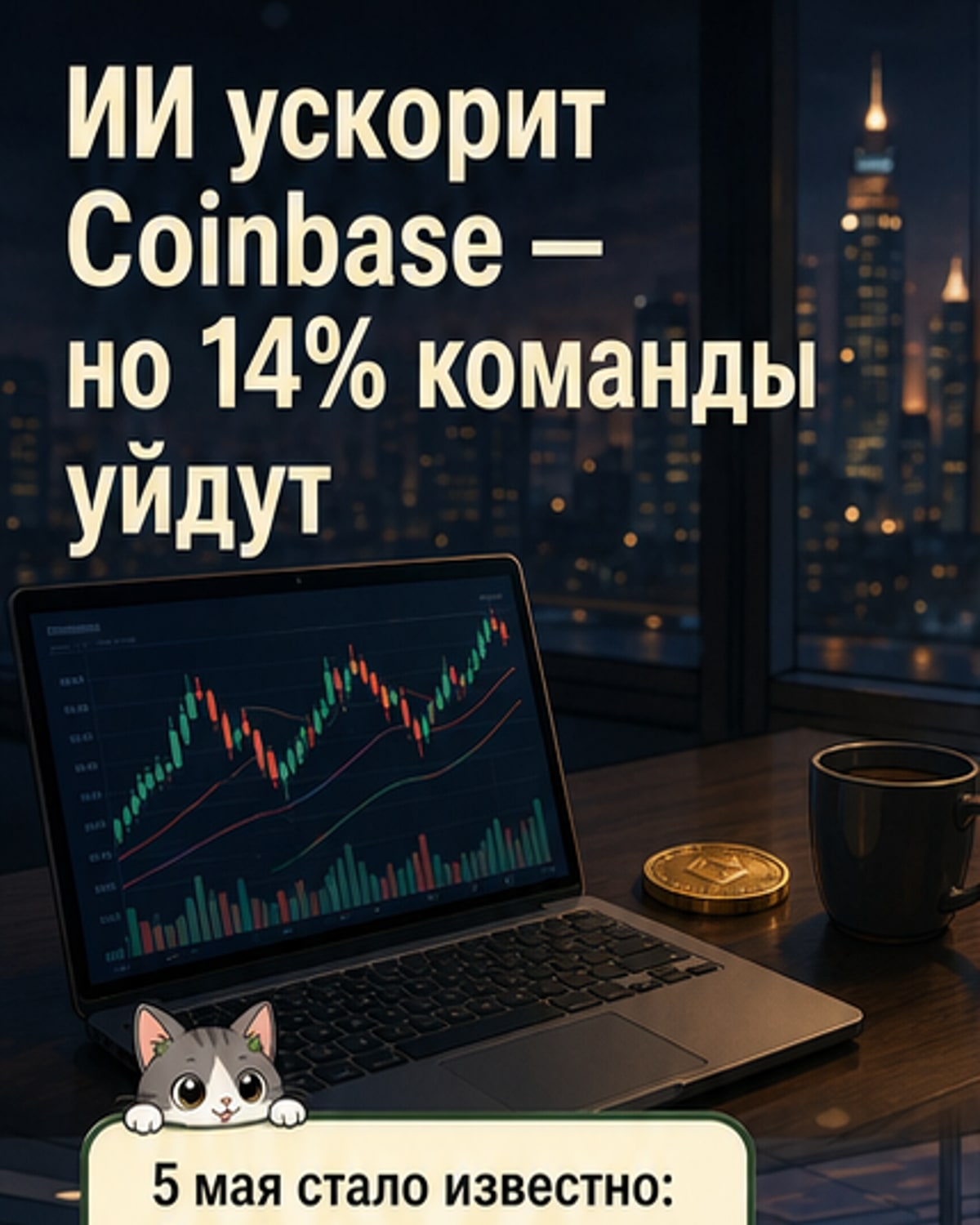 Coinbase сокращает 14% сотрудников