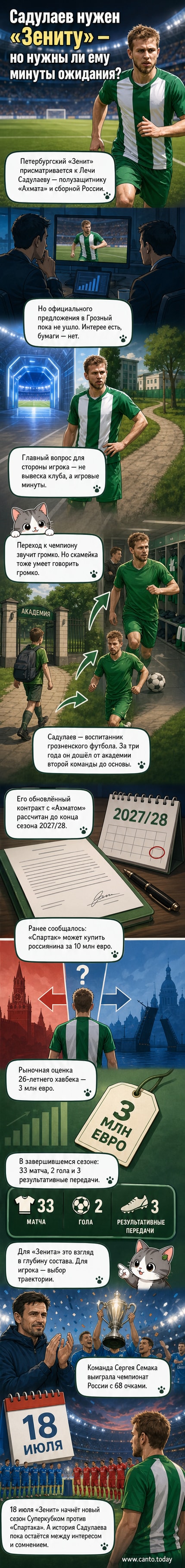 Футболист Лечи Садулаев в форме «Ахмата» на фоне интереса «Зенита» к его трансферу