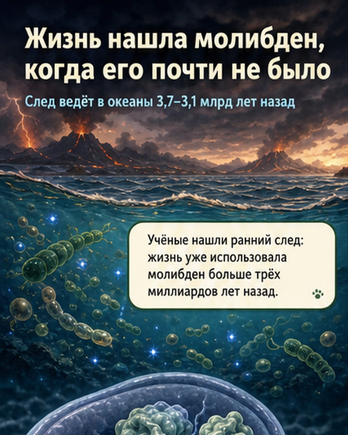 Жизнь выбрала молибден раньше, чем его стало много