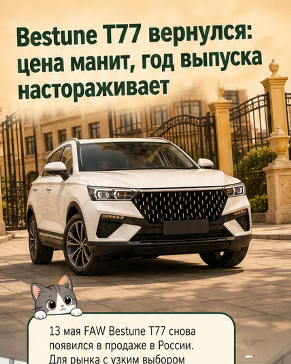 FAW Bestune T77 вернулся в Россию