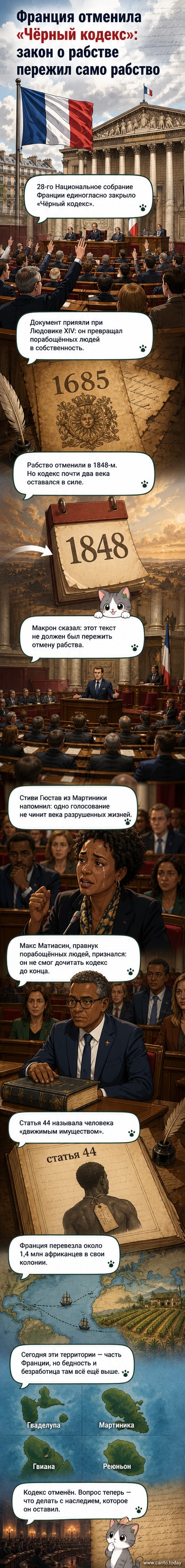 Старинный текст «Чёрного кодекса» с печатью Людовика XIV на фоне тёмного неба
