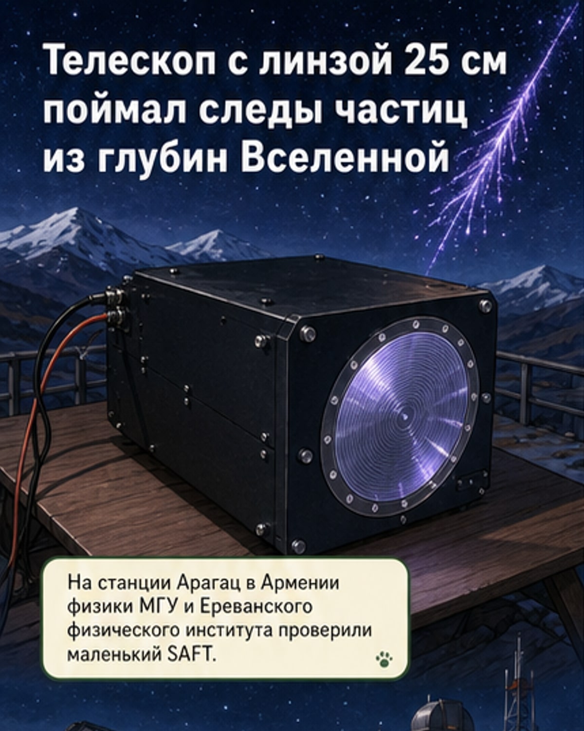 Телескоп МГУ поймал космические лучи на маленькой линзе