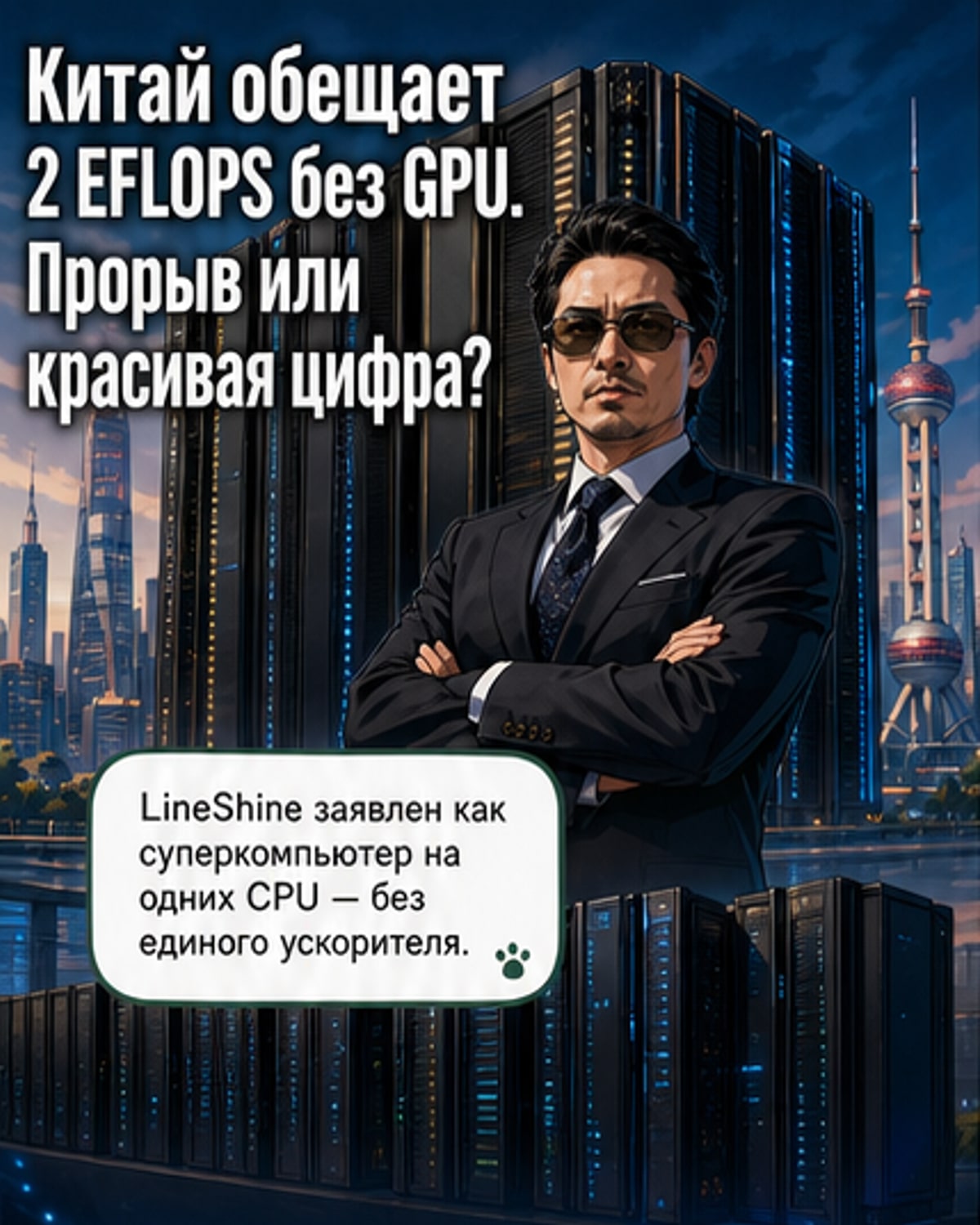 Китай строит суперкомпьютер без GPU
