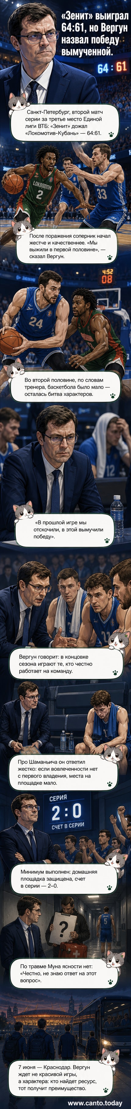 Баскетбольный матч «Зенита» и «Локомотива-Кубани» в напряжённой обстановке, игроки в центре паркета