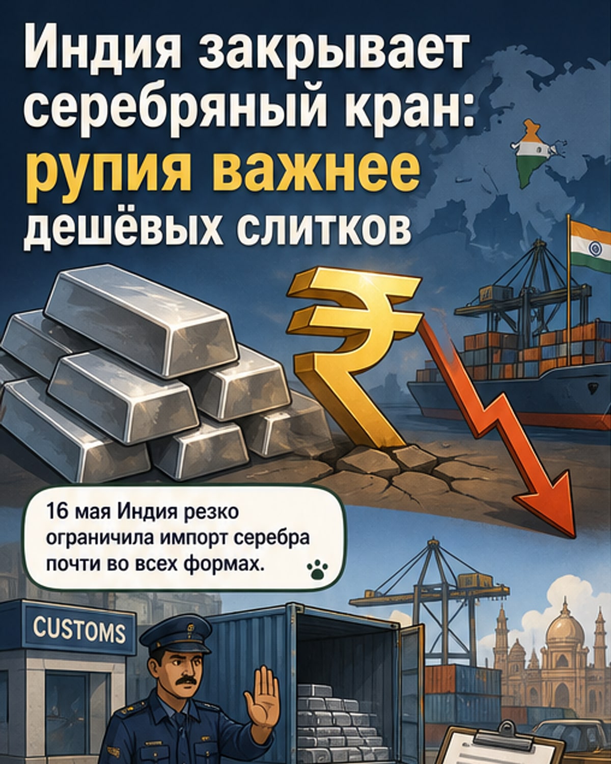 Индия закрыла импорт серебра