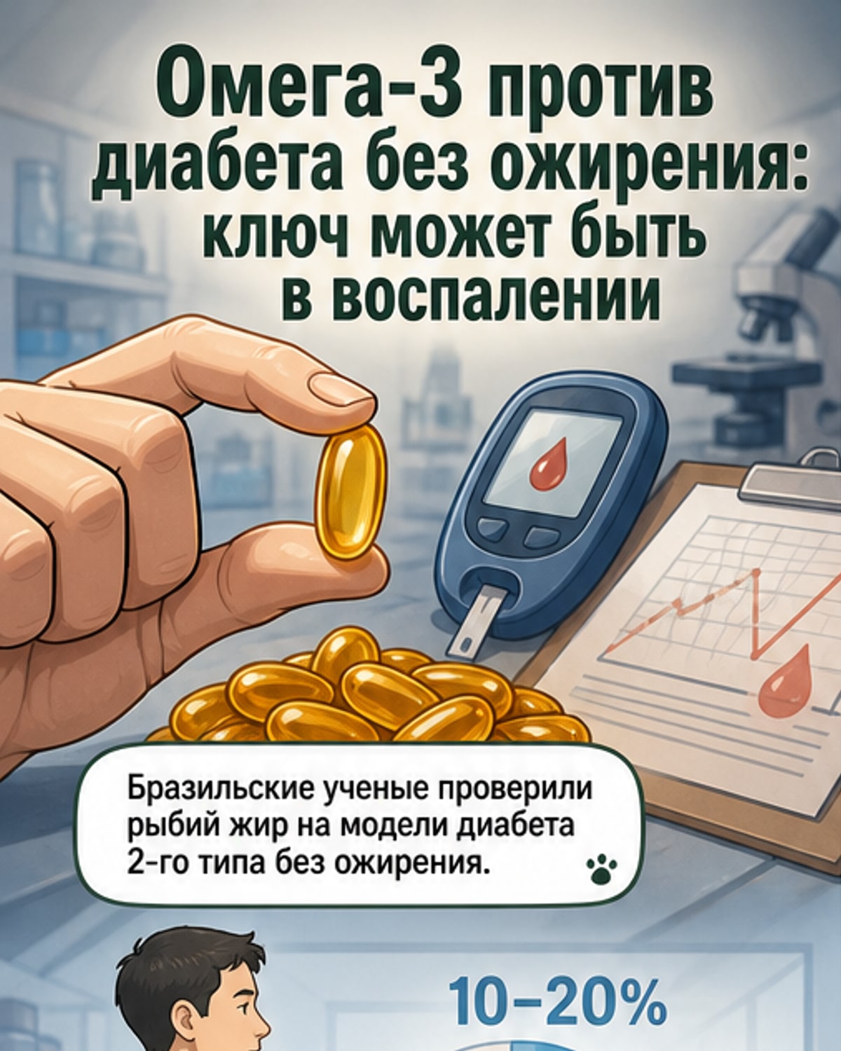 Омега-3 помогает при диабете даже без ожирения