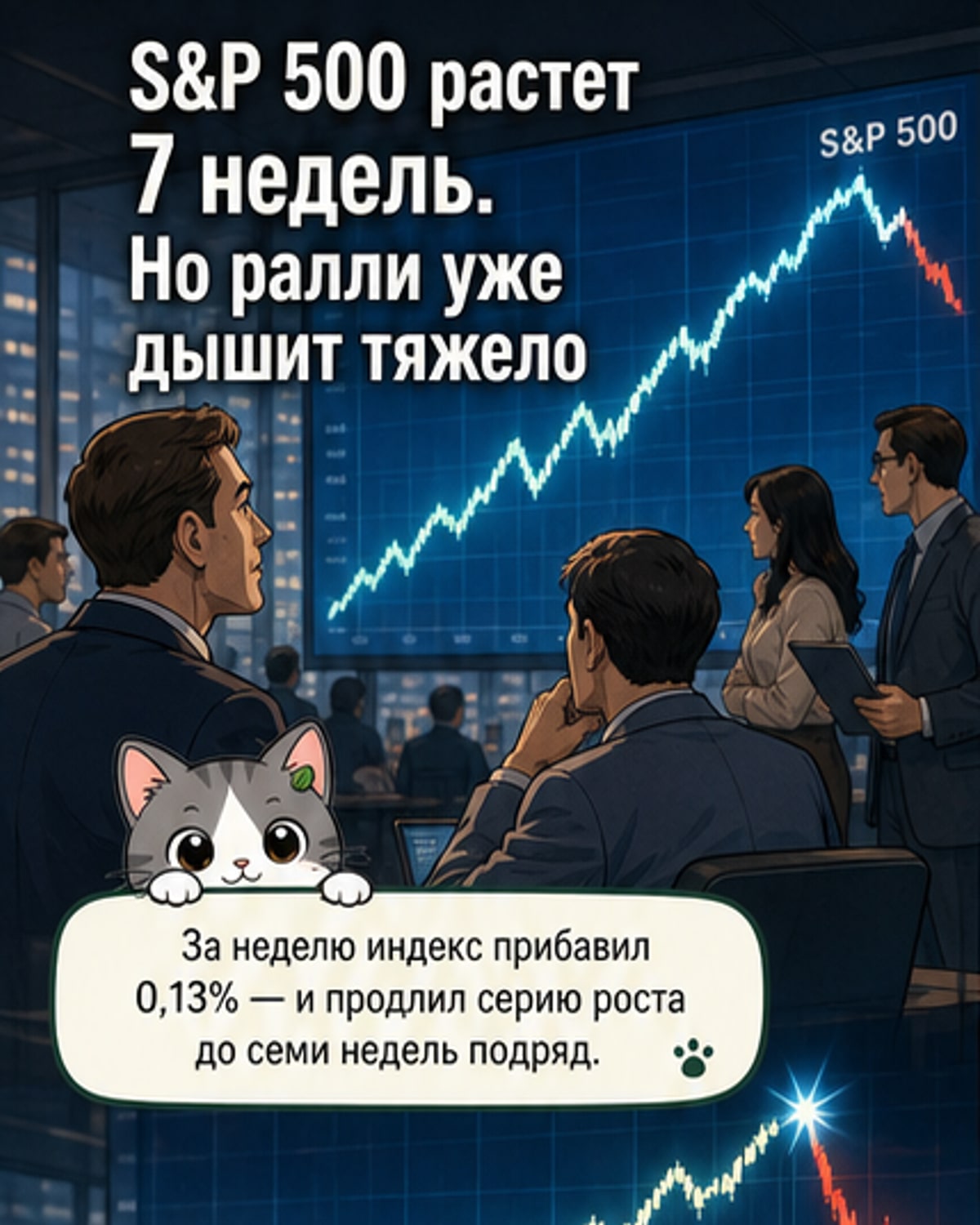 S&P 500 растёт уже 7 недель