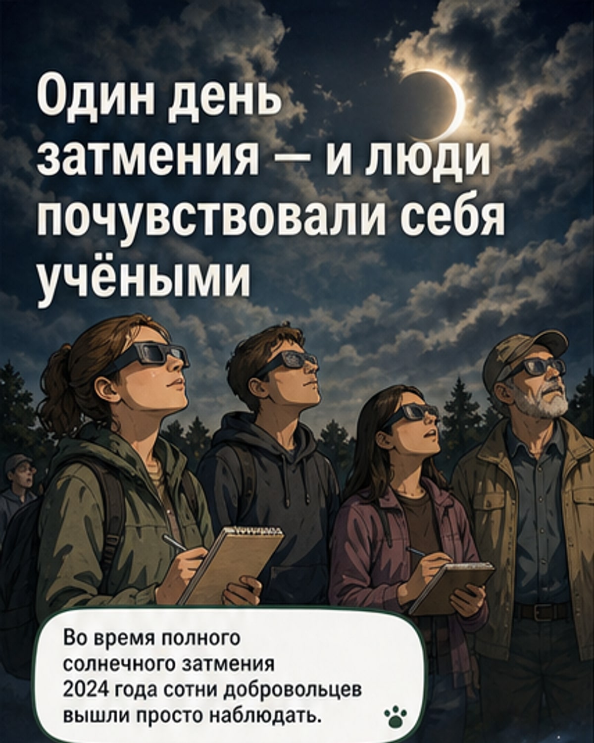 Затмение превратило людей в учёных