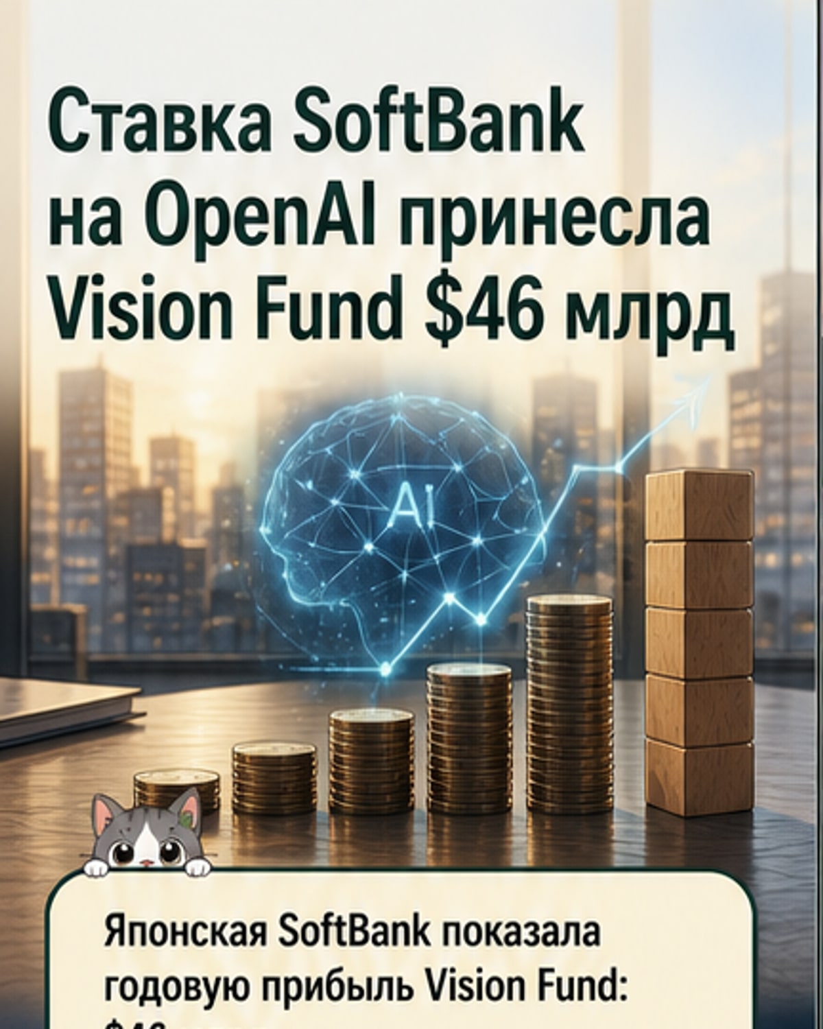SoftBank заработал $46 млрд на OpenAI