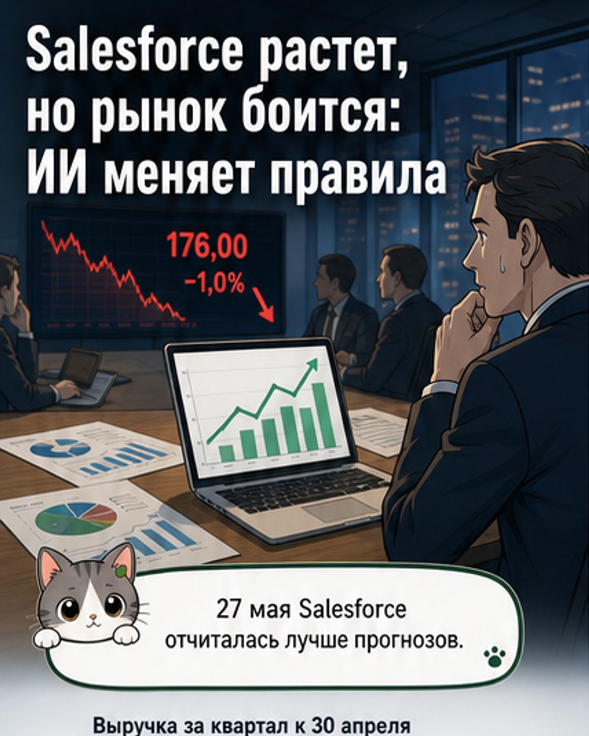 Salesforce выросла, но рынок всё равно падает