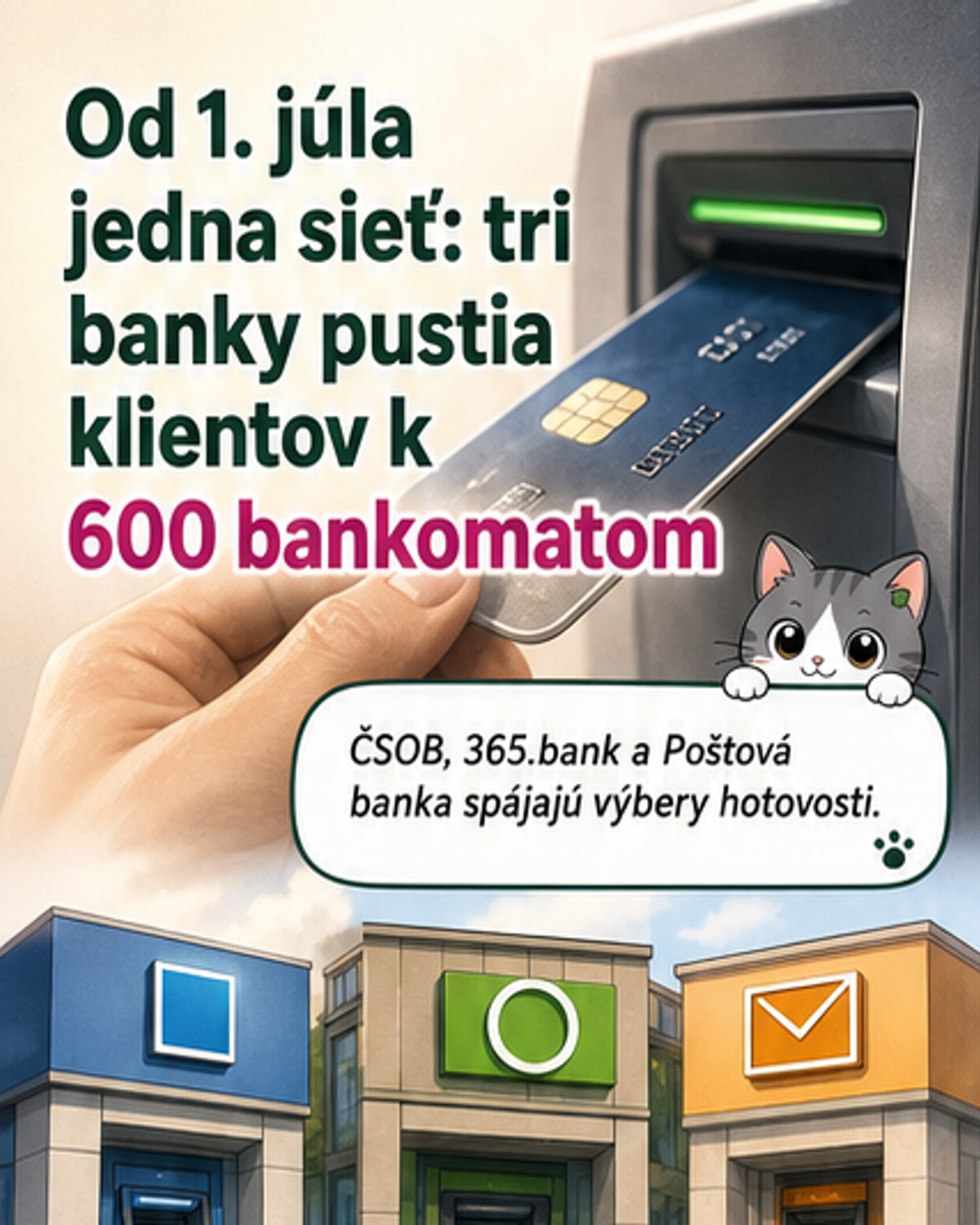 Tri banky spájajú siete bankomatov