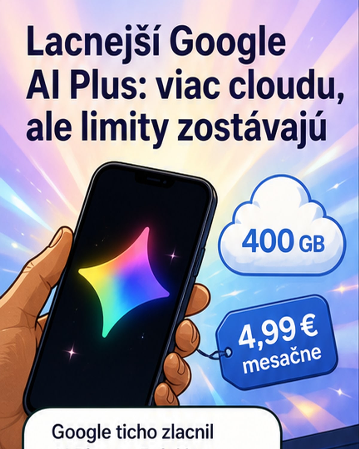 Google zlacňuje AI Plus a zdvojnásobuje úložisko