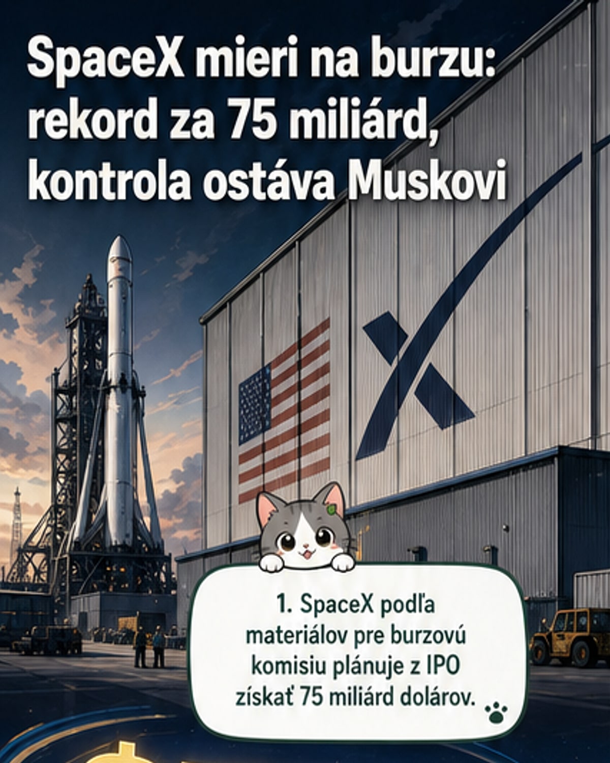 SpaceX ide na burzu s 75 miliardami