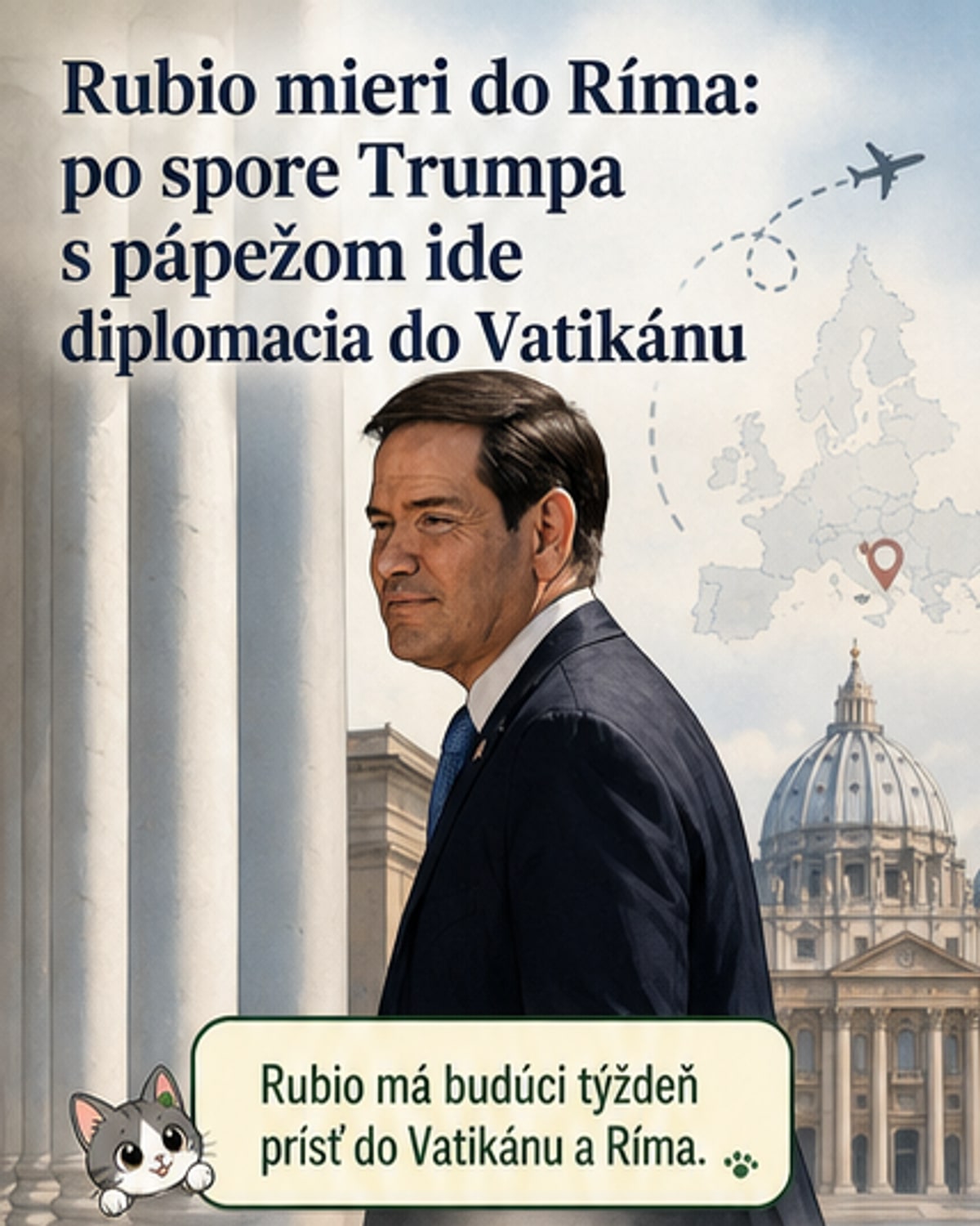 Rubio navštívi Vatikán po Trumpovom spore s pápežom