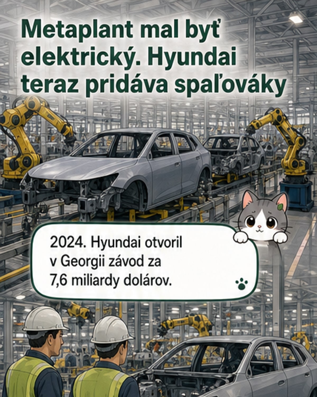 Hyundai mení smer: elektrický závod bude vyrábať spaľováky