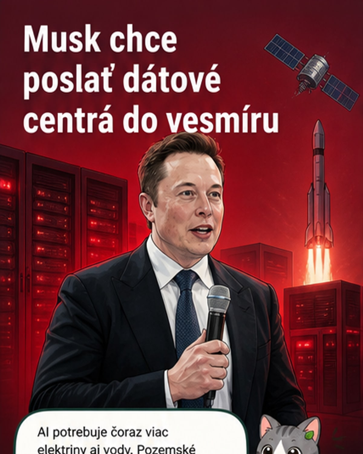 Elon Musk chce vystreliť dátové centrá do vesmíru