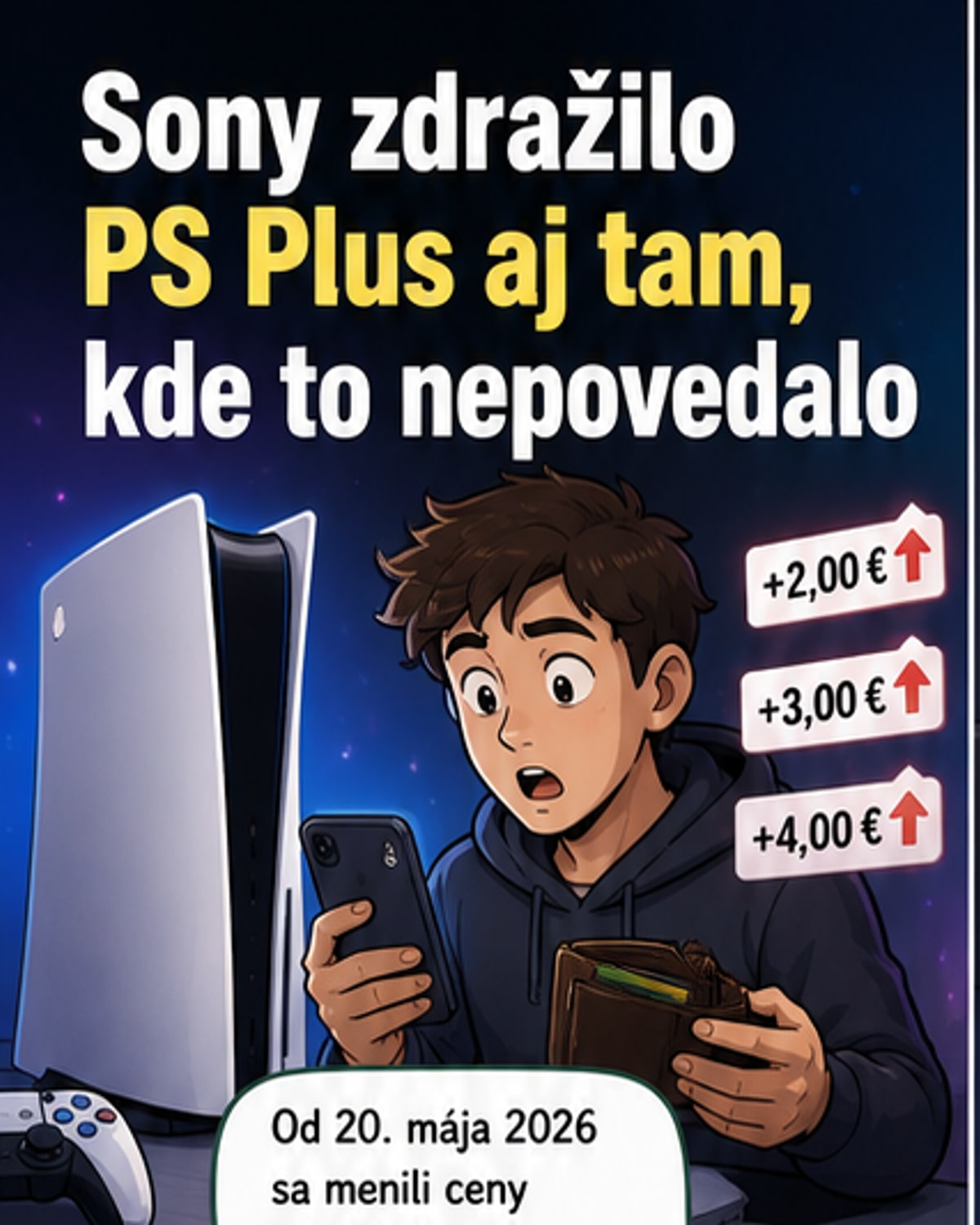 Sony ticho zdražil PlayStation Plus