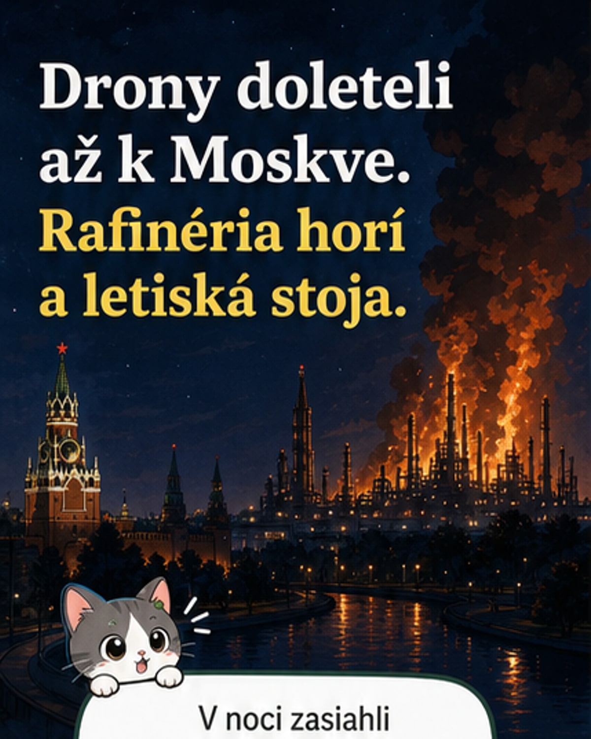 Ukrajinské drony zasiahli rafinériu v Moskve