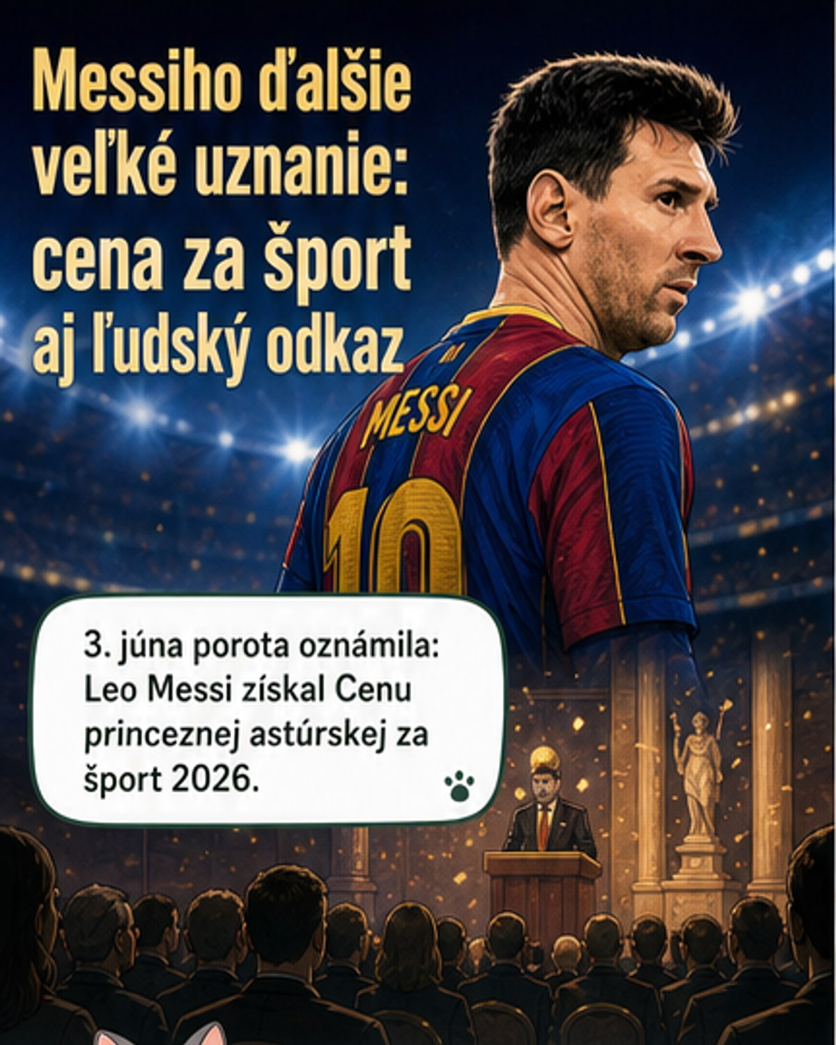 Messi získal cenu za celoživotný prínos
