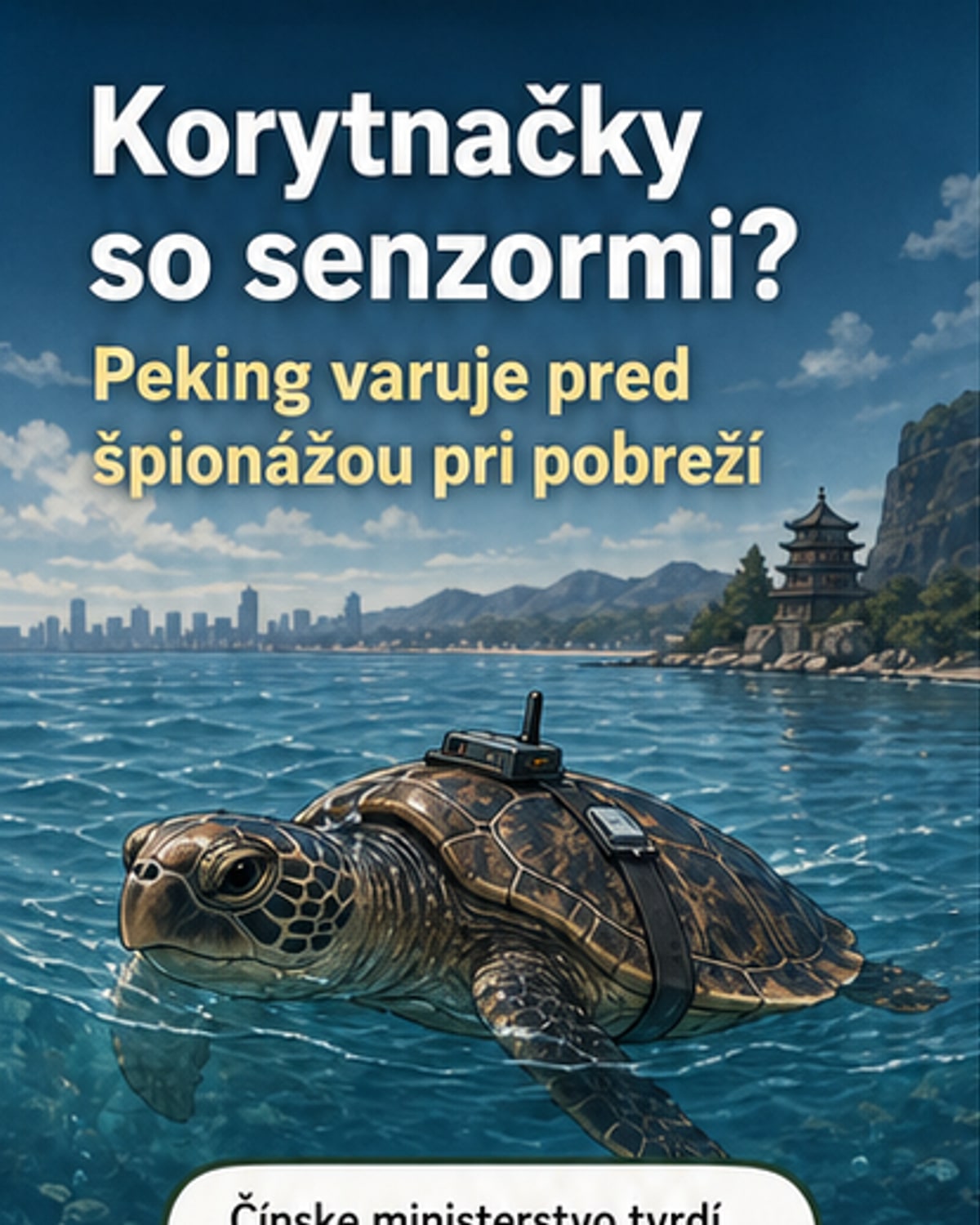 Korytnačky ako špióni pri čínskom pobreží