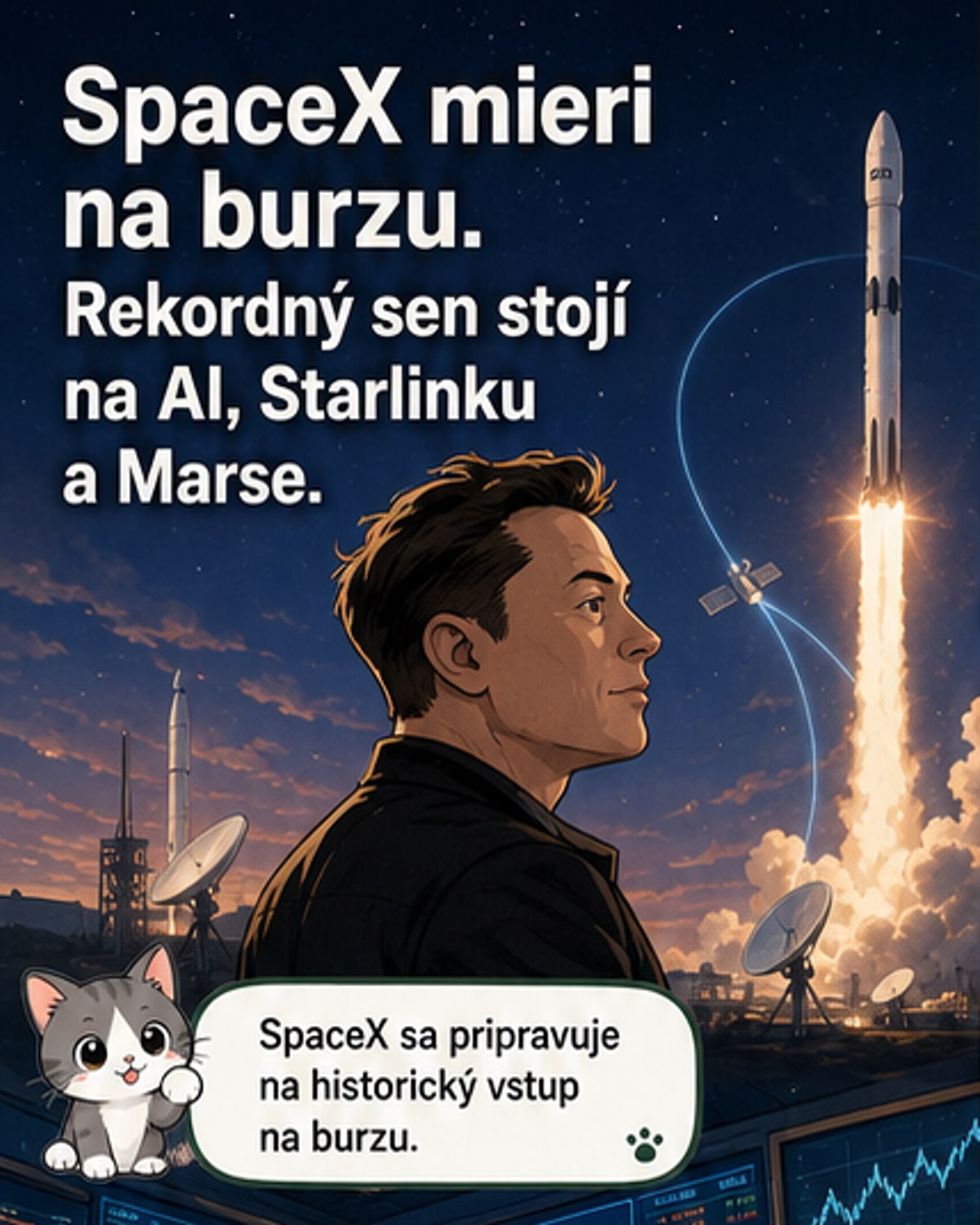 SpaceX ide na burzu s cieľom 1,8 bilióna