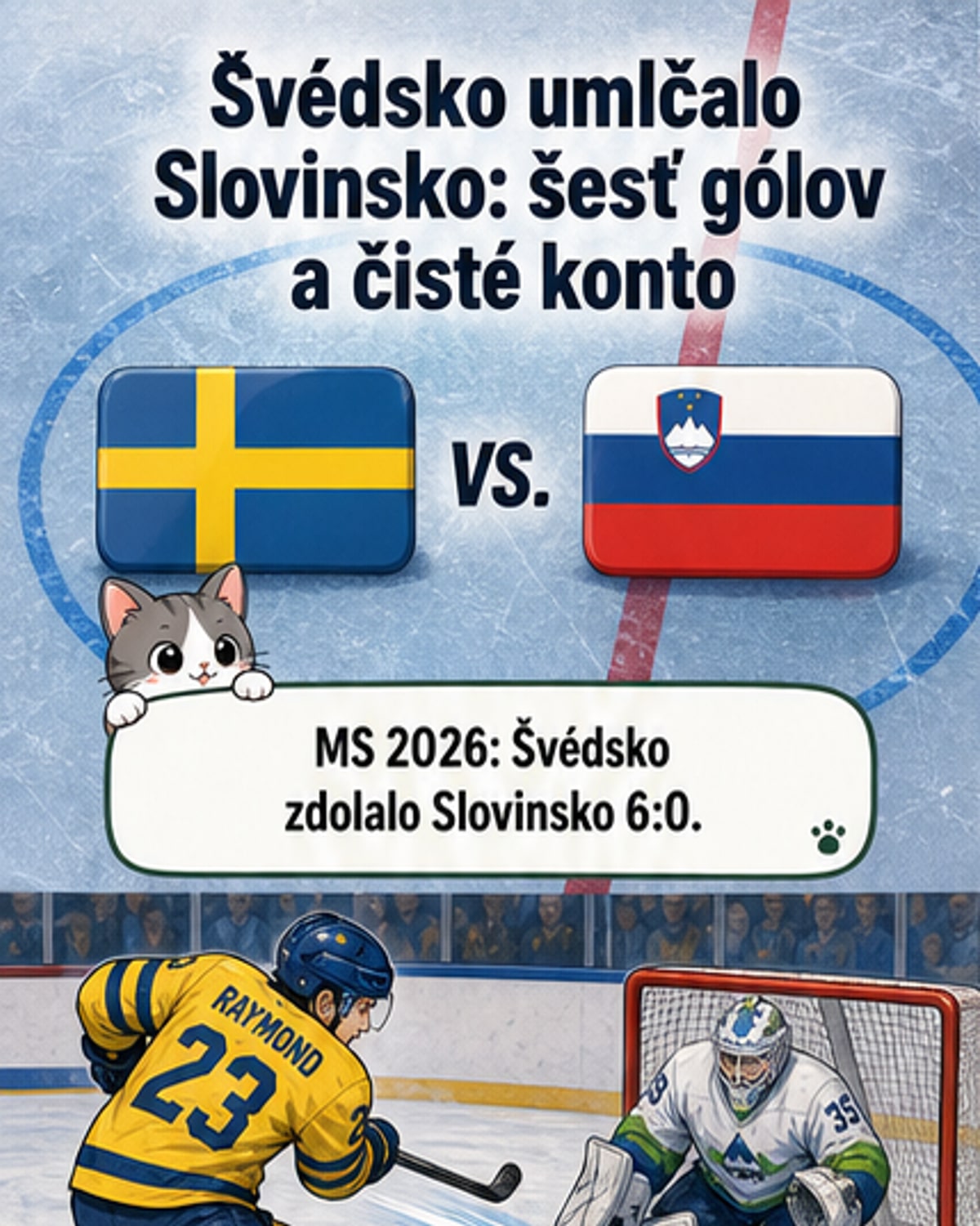 Švédsko zdolalo Slovinsko 6:0