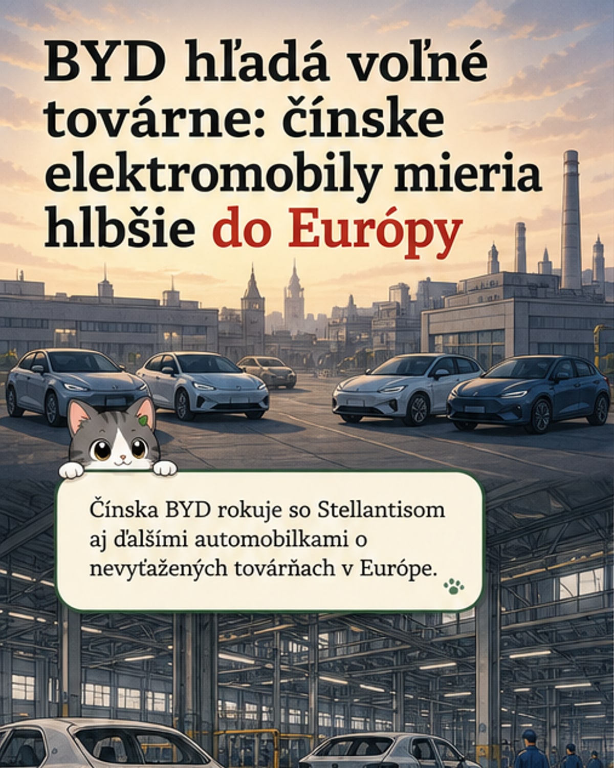 BYD chce prevziať nevyťažené továrne v Európe