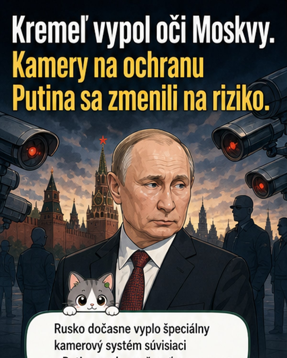 Kremeľ vypol kamery, ktoré mali chrániť Putina