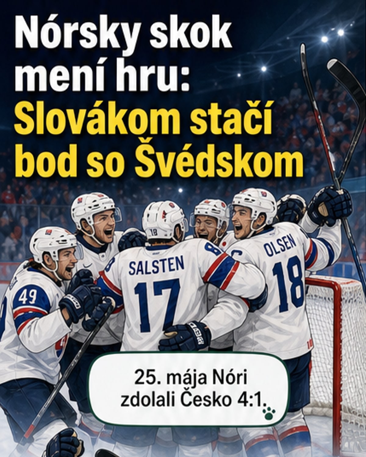 Slovensko proti Švédsku: stačí bod