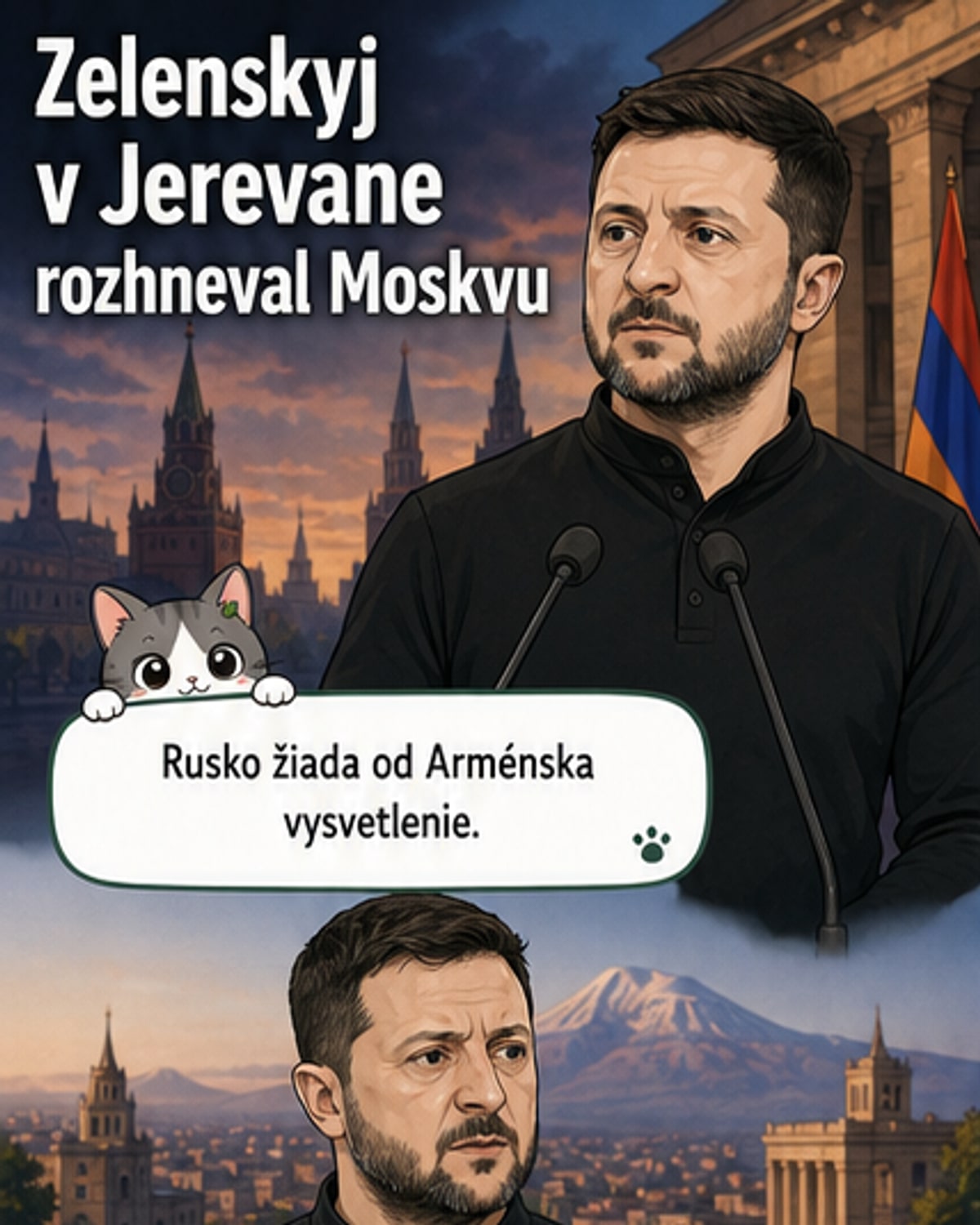 Rusko varuje Arménsko po Zelenského prejave