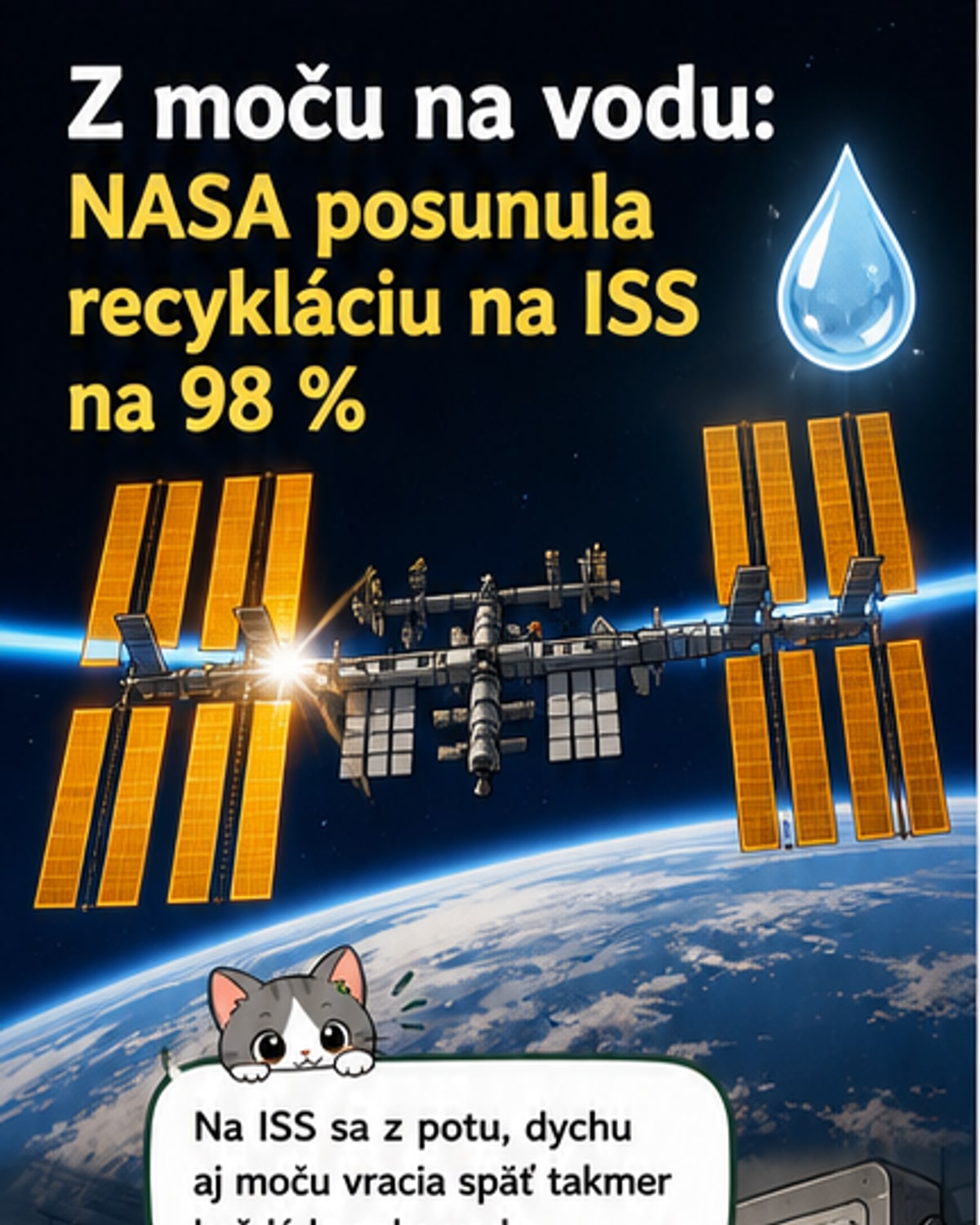 NASA recykluje 98 % moču a potu astronautov