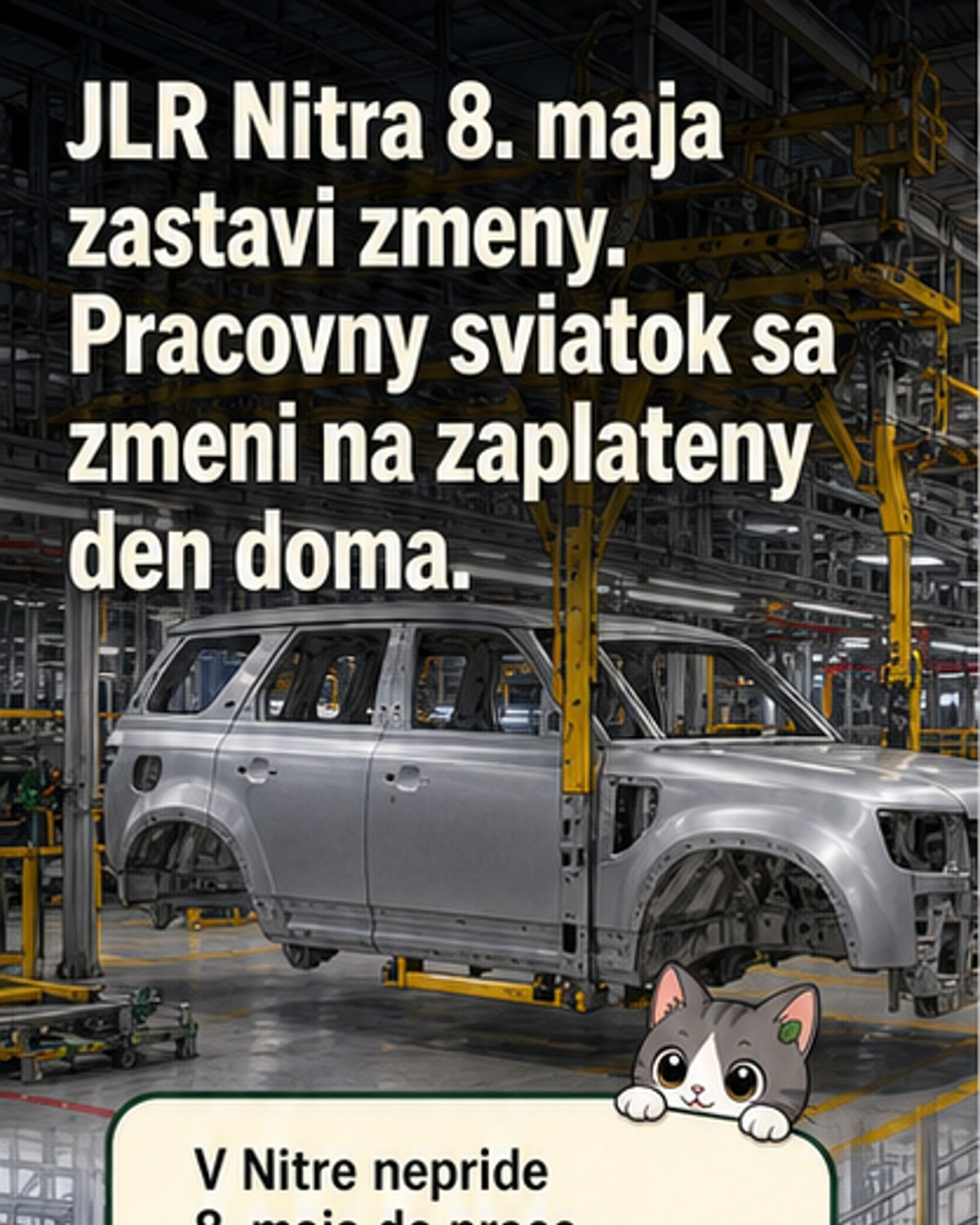 JLR Nitra: 8. mája bez práce