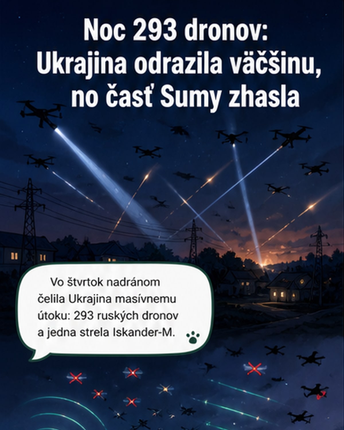 Ruské útoky poškodili elektrinu na severe