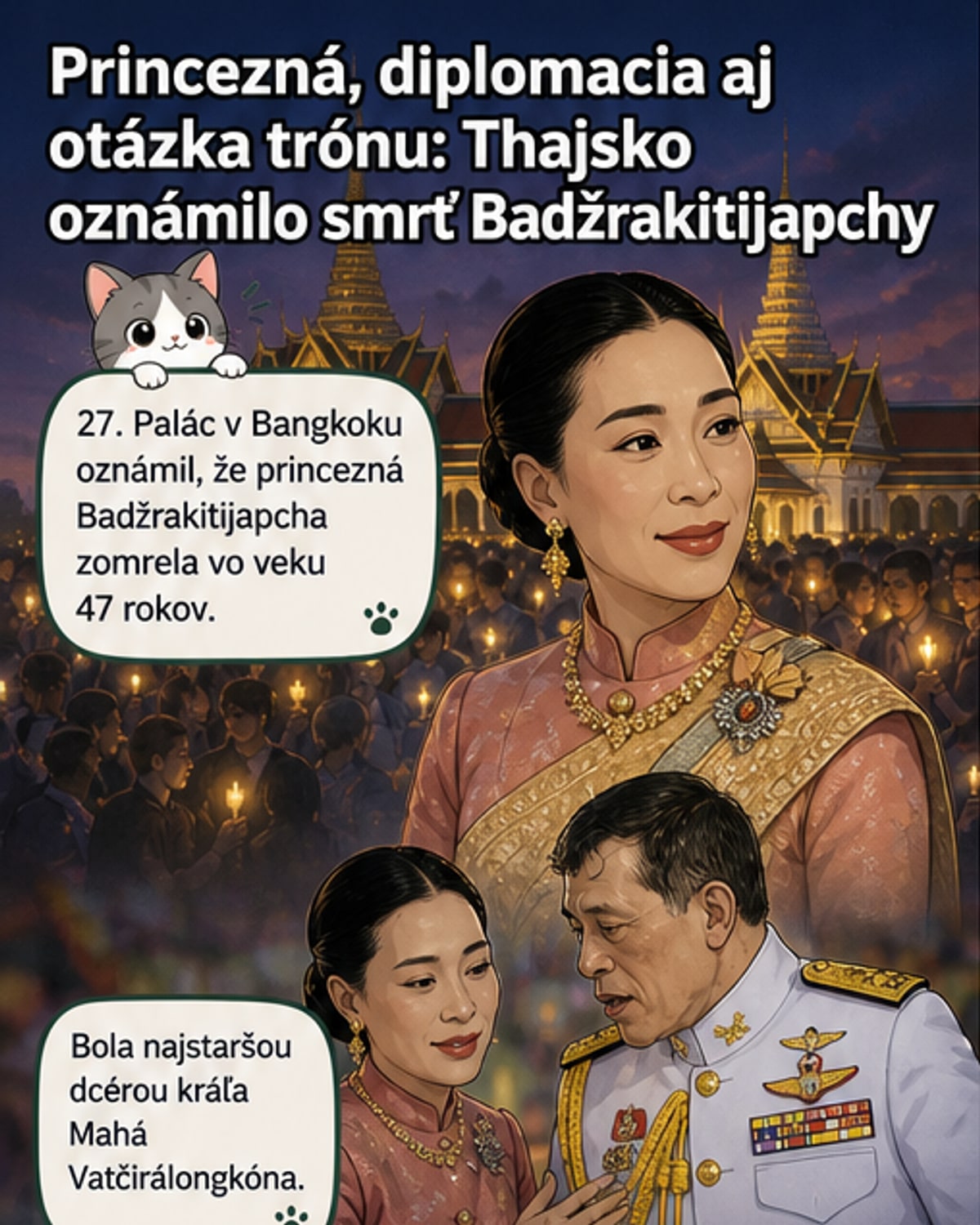 Zomrela thajská princezná po troch rokoch v kóme