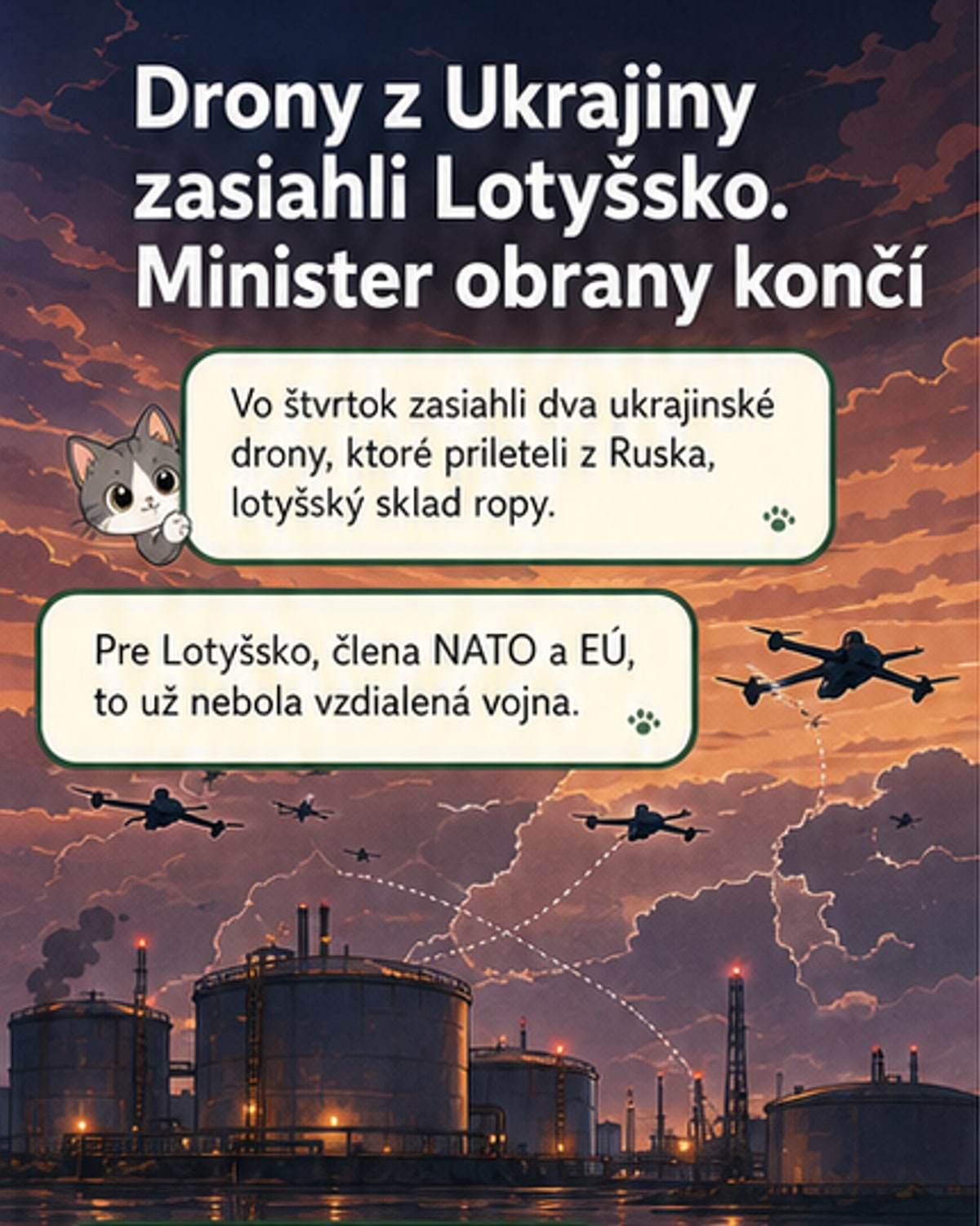 Kyjev priznal vinu za drony v Lotyšsku