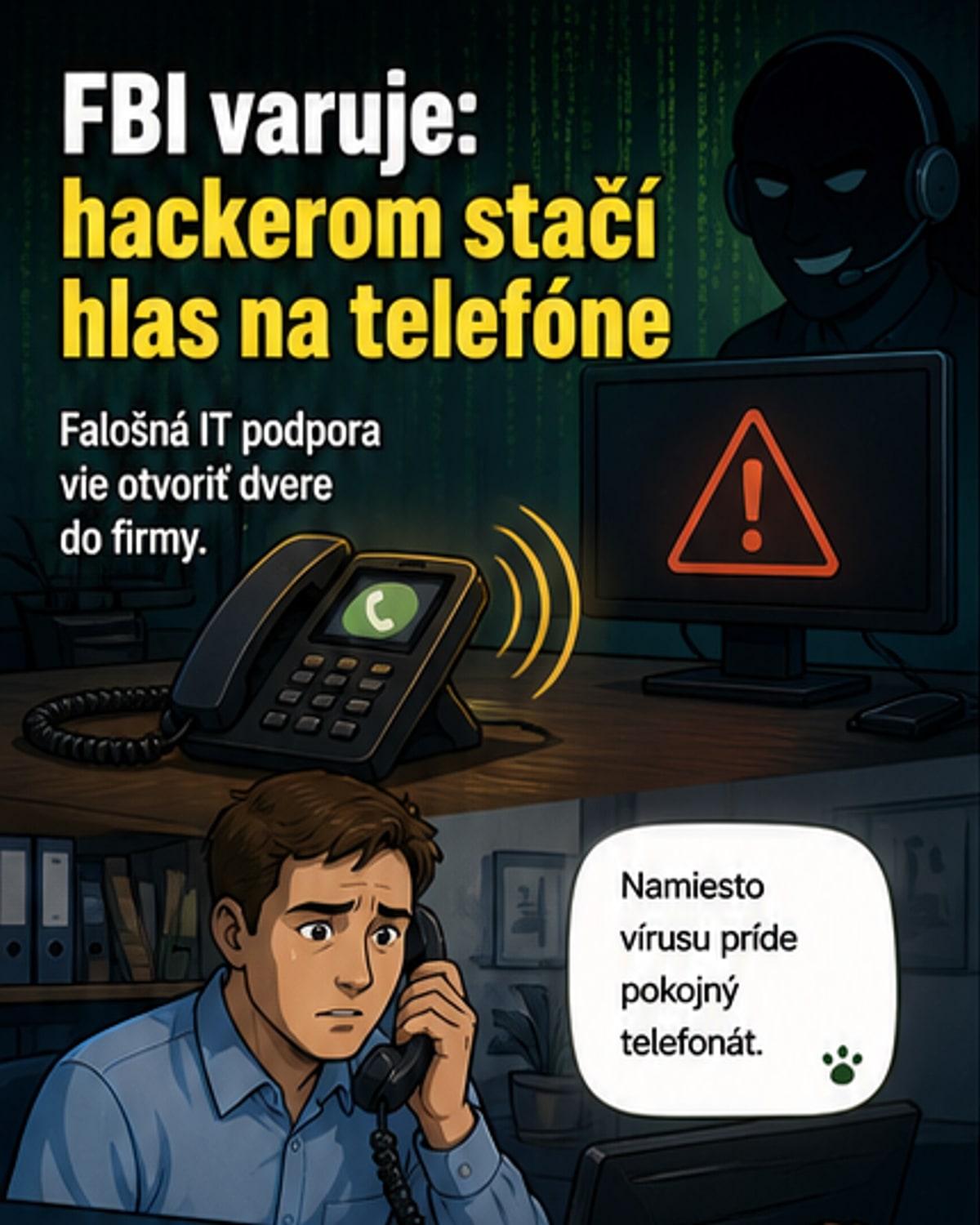 Hackeri už nepotrebujú vírus – stačí hovor