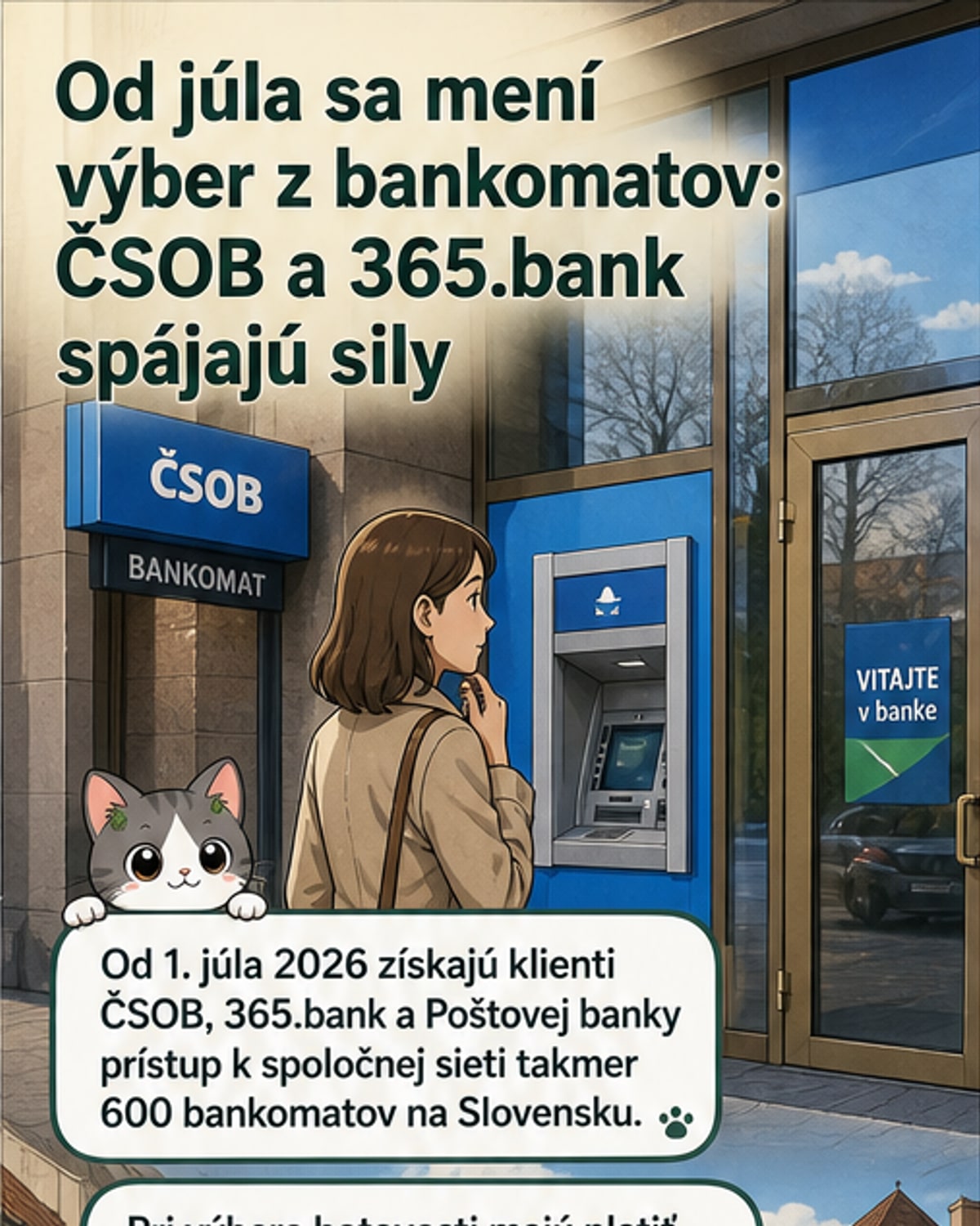 Prístup k 600 bankomatom bez poplatkov