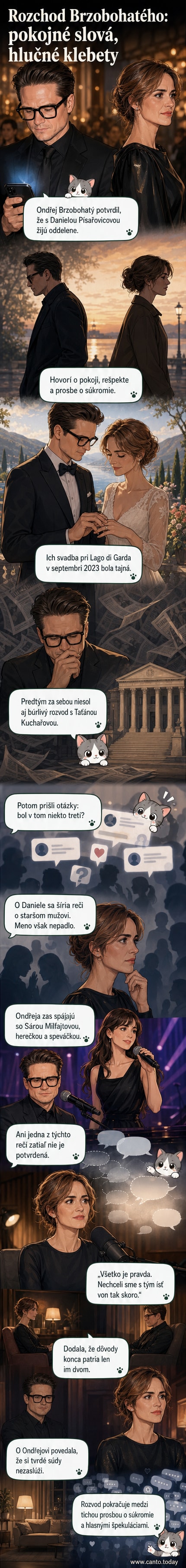 Ilustrovaná scéna: Ondřej Brzobohatý a Daniela Písařovicová pri talianskom jazere, tajná svadba, pozadie s kopcom a vínom, neskôr samota a rozlúčka.