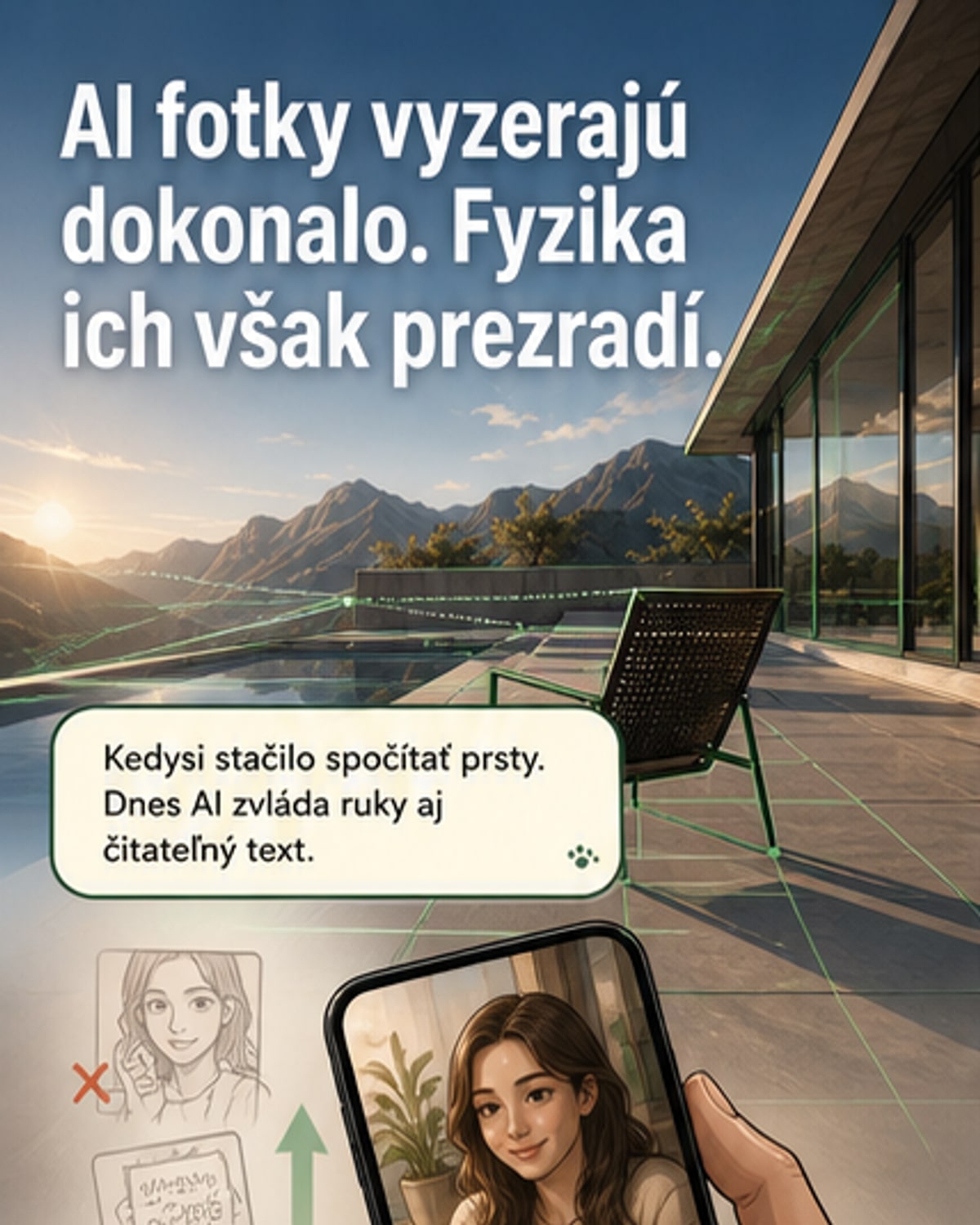 AI tvorí dokonalé obrázky, ale fyzika ju zrazu vydá