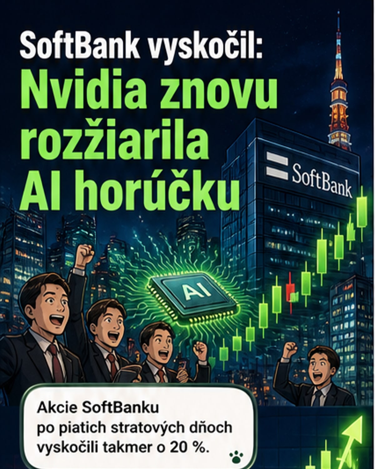SoftBank +20 %: AI ošiaľ žije